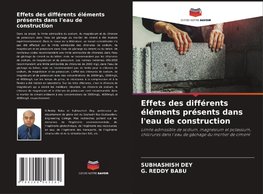 Effets des différents éléments présents dans l'eau de construction