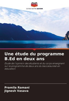 Une étude du programme B.Ed en deux ans