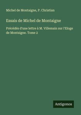 Essais de Michel de Montaigne