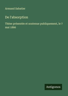 De l'absorption