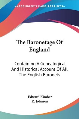 The Baronetage Of England