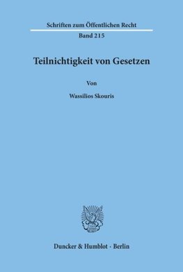 Teilnichtigkeit von Gesetzen