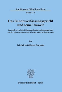 Das Bundesverfassungsgericht und seine Umwelt.