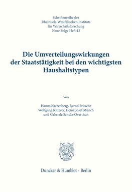 Die Umverteilungswirkungen der Staatstätigkeit bei den wichtigsten Haushaltstypen.