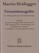 Gesamtausgabe Abt. 4 Hinweise und Aufzeichnungen Bd. 88. Seminare 1937/38 und 1941/42