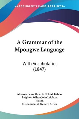 A Grammar of the Mpongwe Language