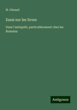 Essai sur les livres