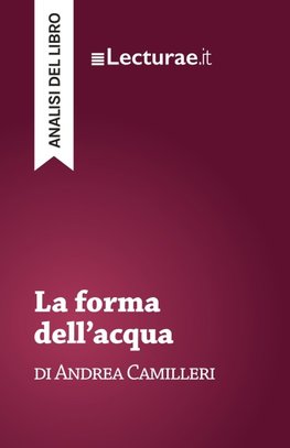 La forma dell'acqua - Andrea Camilleri (analisi del libro)