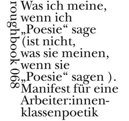 Manifest für eine Arbeiter:innenklassenpoetik
