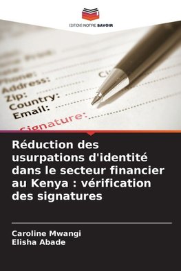 Réduction des usurpations d'identité dans le secteur financier au Kenya : vérification des signatures