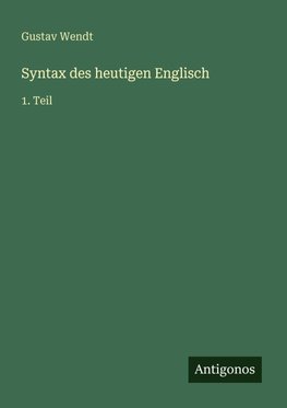 Syntax des heutigen Englisch