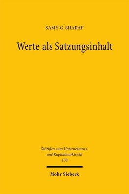 Werte als Satzungsinhalt