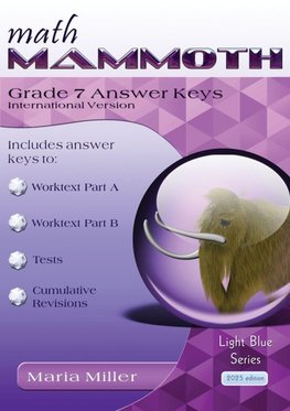 Math Mammoth Grade 7 Answer Keys, International Version