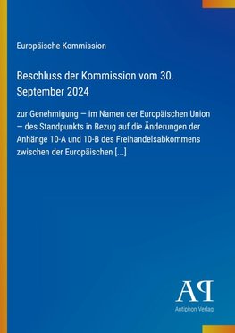 Beschluss der Kommission vom 30. September 2024