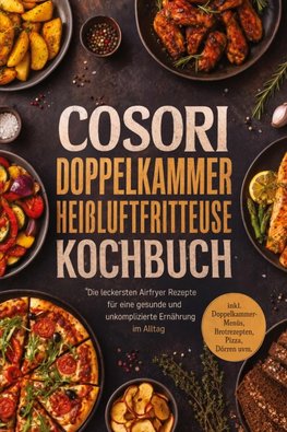 COSORI Doppelkammer Heißluftfritteuse Kochbuch: Die leckersten Airfryer Rezepte für eine gesunde und unkomplizierte Ernährung im Alltag - inkl. Doppelkammer-Menüs, Brotrezepten, Pizza, Dörren uvm.
