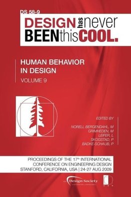 Proceedings of ICED'09, Volume 9, Human Behaviour in Design