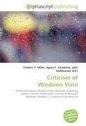 Criticism of Windows Vista
