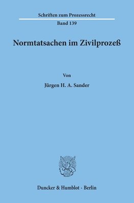 Normtatsachen im Zivilprozeß.