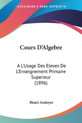 Cours D'Algebre