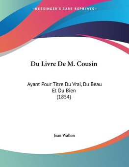 Du Livre De M. Cousin
