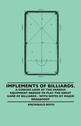 Implements of Billiards. a Concise Look at the Various Equipment Needed to Play the Great Game of Billiards - With Notes by Major Broadfoot