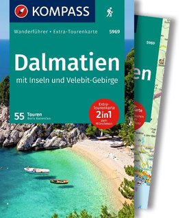 KOMPASS Wanderführer Dalmatien mit Inseln, Velebit-Gebirge und Plitvicer Seen, 55 Touren mit Extra-Tourenkarte