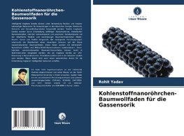Kohlenstoffnanoröhrchen-Baumwollfaden für die Gassensorik